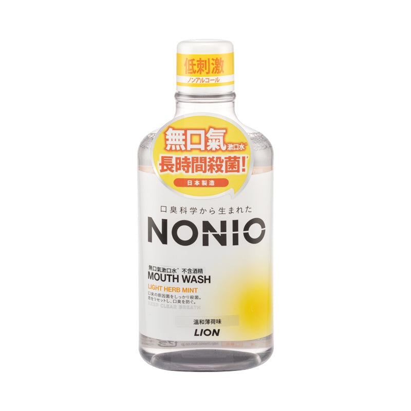 Lion Nonio Mouth Wash Non-Alcohol Light Herb Mint 600ML