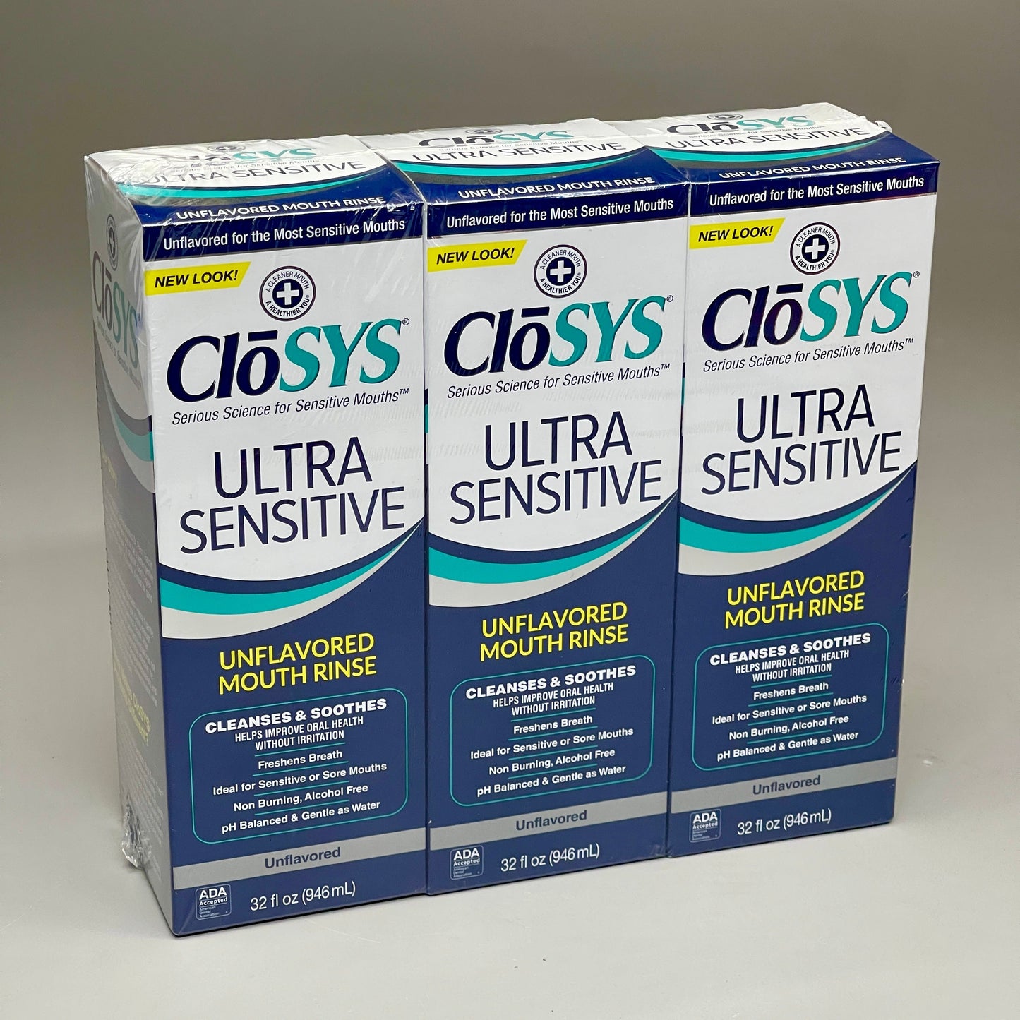 CLOSYS (3 PACK) Ultra Sensitive Mouth Rinse32oz per Bottle BB 09/25