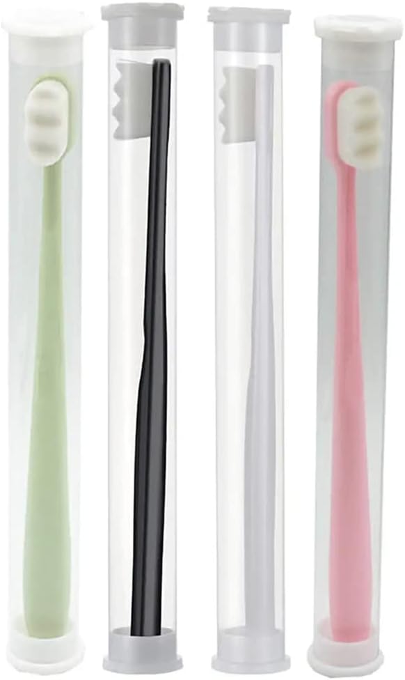 2022 BREVI Nordic-Inspired Premium Nano Toothbrush, Adult Extra Soft Toothbrush with 20000 Soft Bristles, for Protect Sensitive Gums and Teeth (4Pcs,Wave Head)