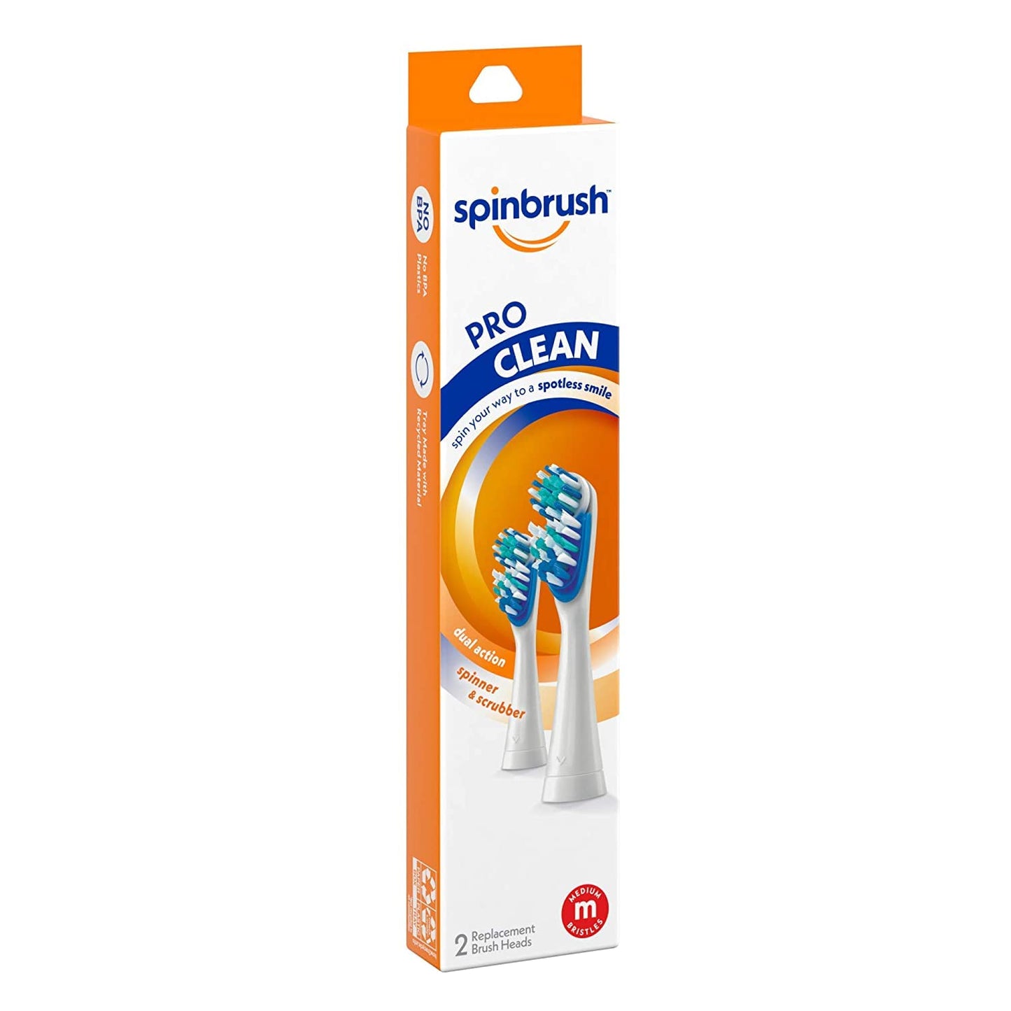 ARM & Hammer Spinbrush Pro-Clean Replacement Brush Heads, Medium 2 ea (Pack of 3)