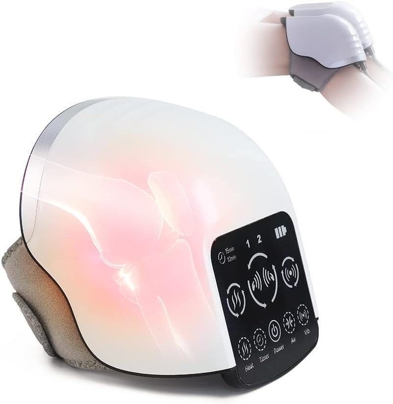 Knee Massager with Heat,Cordless Knee Massager,Vibrating Squeeze Knee Massager Knee Massager for Pain Relief,Arthritis and Knee Circulation Kneading Knee Massager(unassembleable)