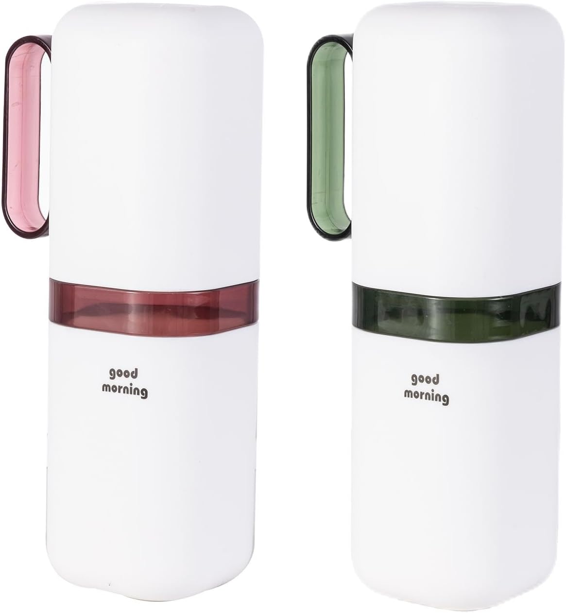 Travel Toothbrush Holder,Toothbrush Holder and Rinse Cup with Handle Toothbrush Travel Case,Multifunctional Toothbrush Cup,Large Capacit Travel Toothbrush Holder with Mouthwash Cup(Purple+Green)