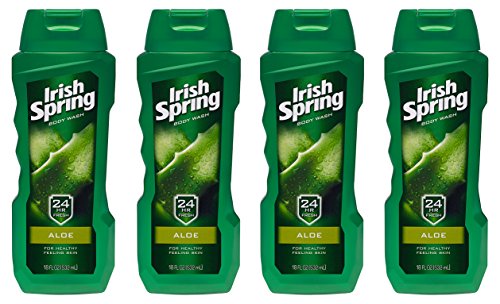 Irish Spring Body Wash, Aloe Vera, 18 Fl Oz (Pack of 4)