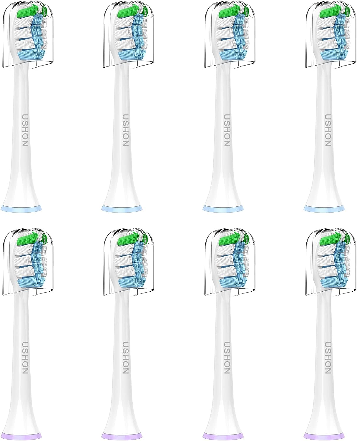 USHON Replacement Toothbrush Heads for Philips Sonicare Replacement Heads, Brush Heads Compatible with Phillips Sonicare Snap-on Electric Tooth Brushes, 8 Pack