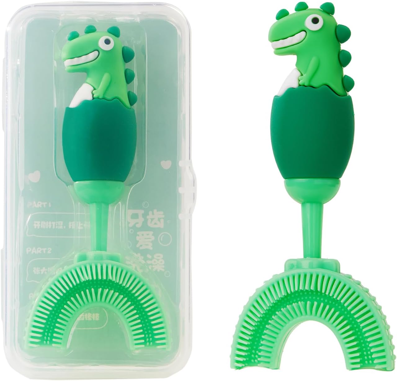 ZMRZ Toddler U-Shaped Toothbrush for Age 2-6 Years, Training Toothbrush, Food Grade Soft Silicone Brush Head, 360° Oral Teeth Cleaning Design for Kids, U-Shape Extra Soft Toothbrush for Children