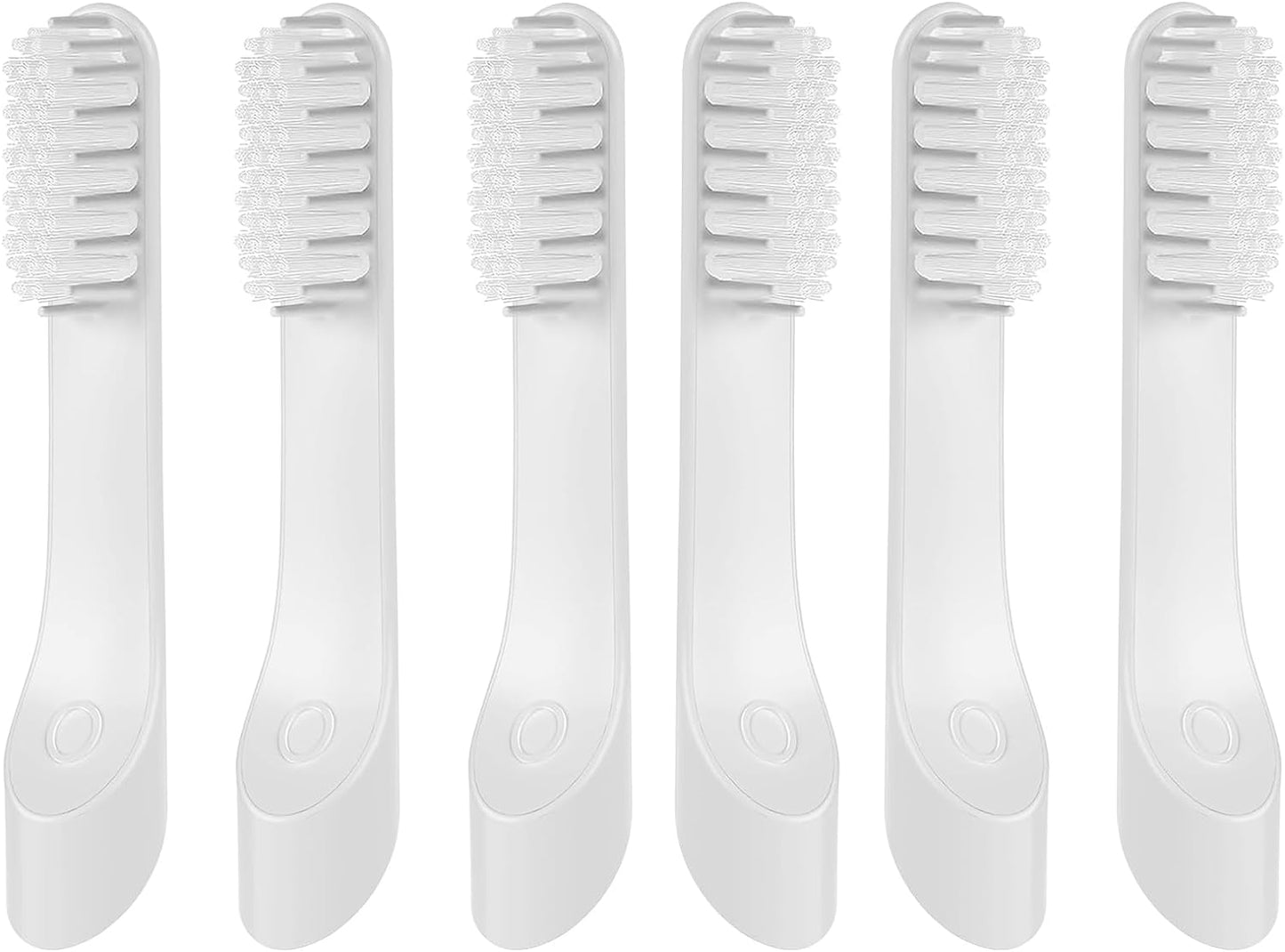 Toothbrush Replacement Heads for Quip, Suitable for Both Adults & School-Age Children, Light Gray, 6-Pack