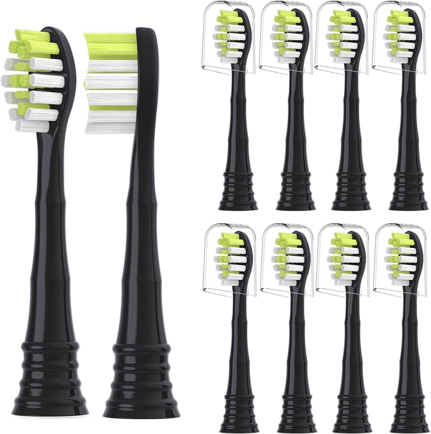 YMPBO Toothbrush Replacement Heads Compatible with Philips One Series Sonicare Rechargeable Toothbrush HY1200/06 BD1003/AZ, 10 Pack Replacement Heads, Soft Bristles, Black