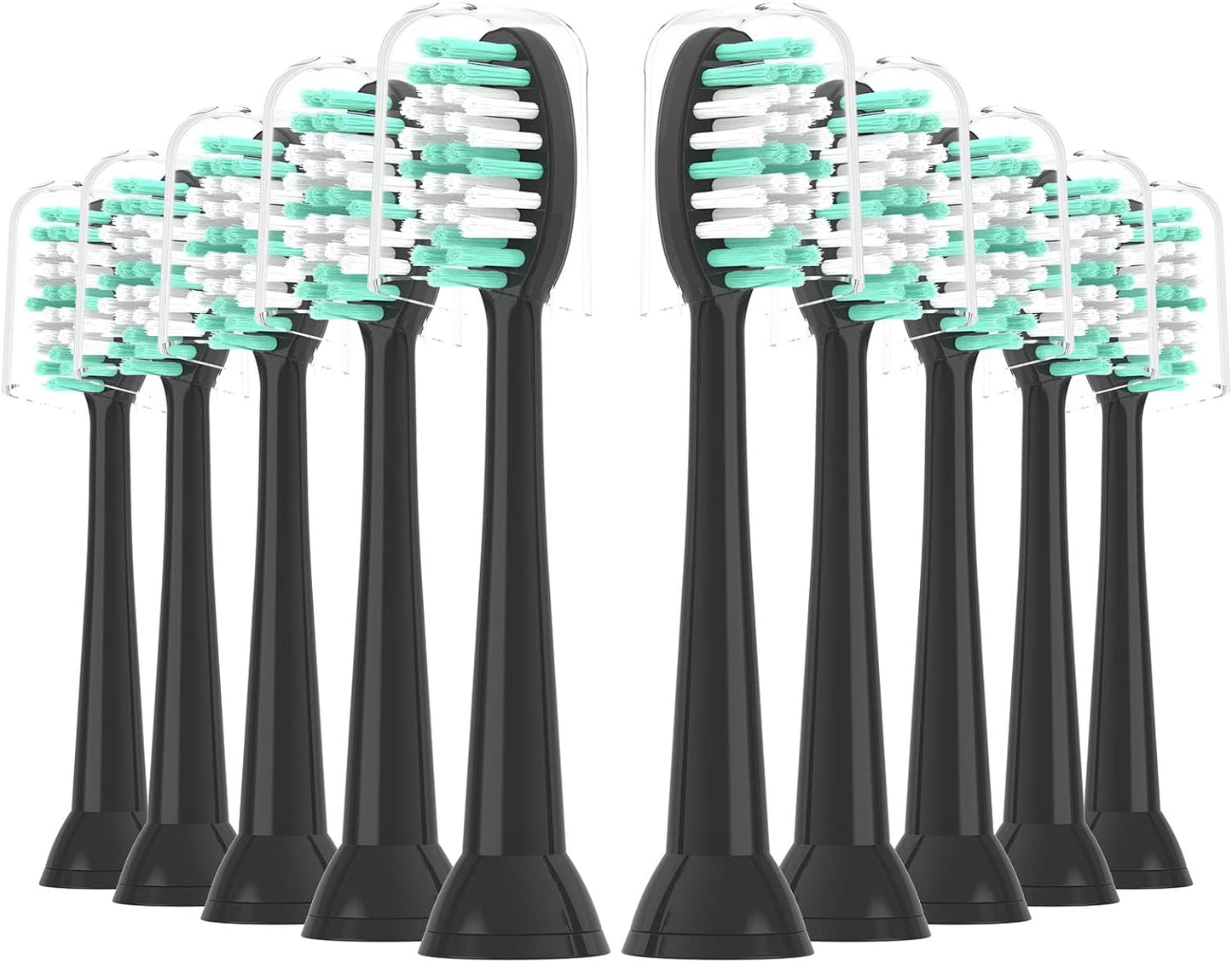 CILGEWH Replacement Toothbrush Heads 10 Pack for AquaSonic Black Series for Vibe Series Black Series pro, and for Duo Series pro Electric Toothbrush,Black