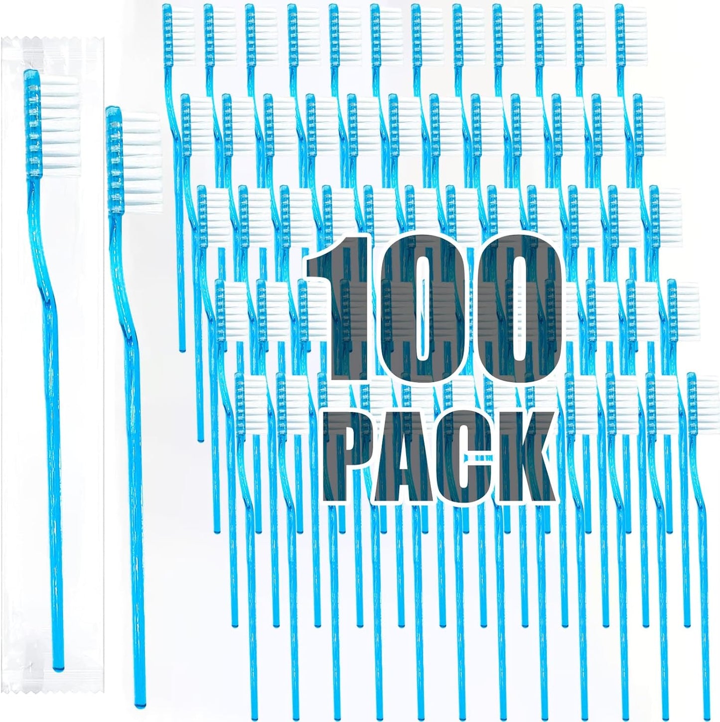 COCOBURI Adult Pre-Pasted Disposable Toothbrushes Prepasted Toothbrush Individually Wrapped Individually Wrapped Toothbrush-100Pcs
