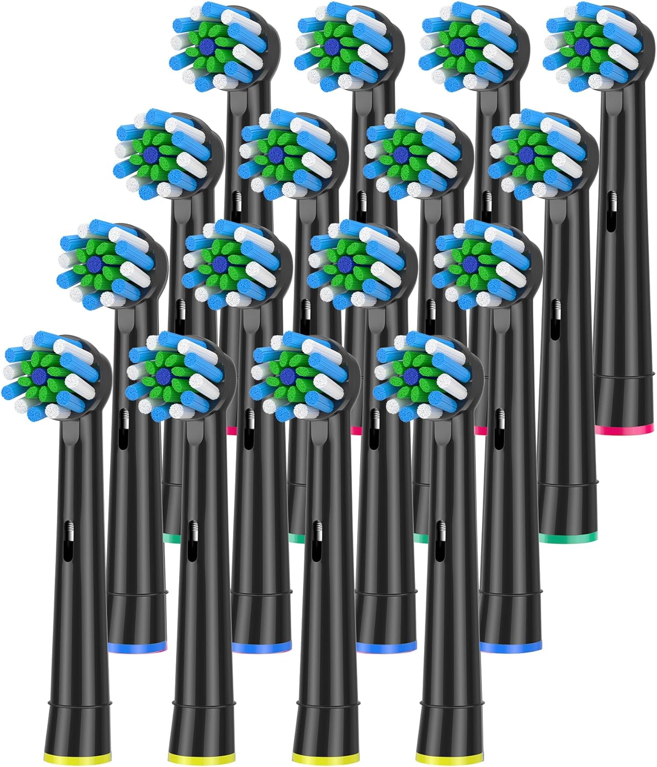 Zegupal Replacement Toothbrush Heads Compatible with Oral B Electric Toothbrush,16Count Black Cross Toothbrush Heads Refill for Braun Pro 500/1000/1500/3000/3757/5000/7000/7500/800