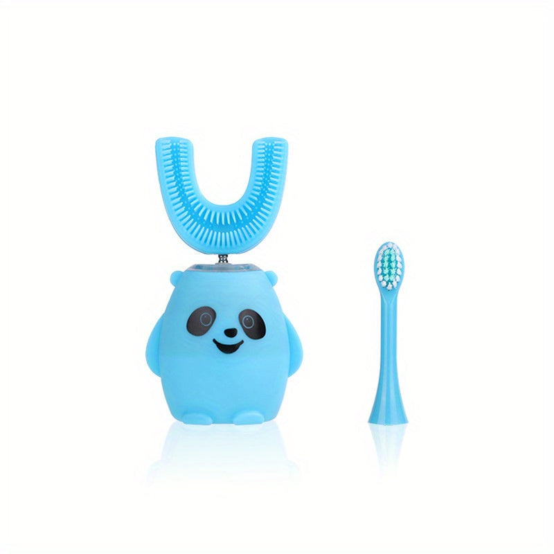 Cute Cartoon U-Shaped Electric Toothbrush - Perfect for Kids 3-12 Years Old - Soft Bristles & Sonic Vibrations for a Thorough Clean!
