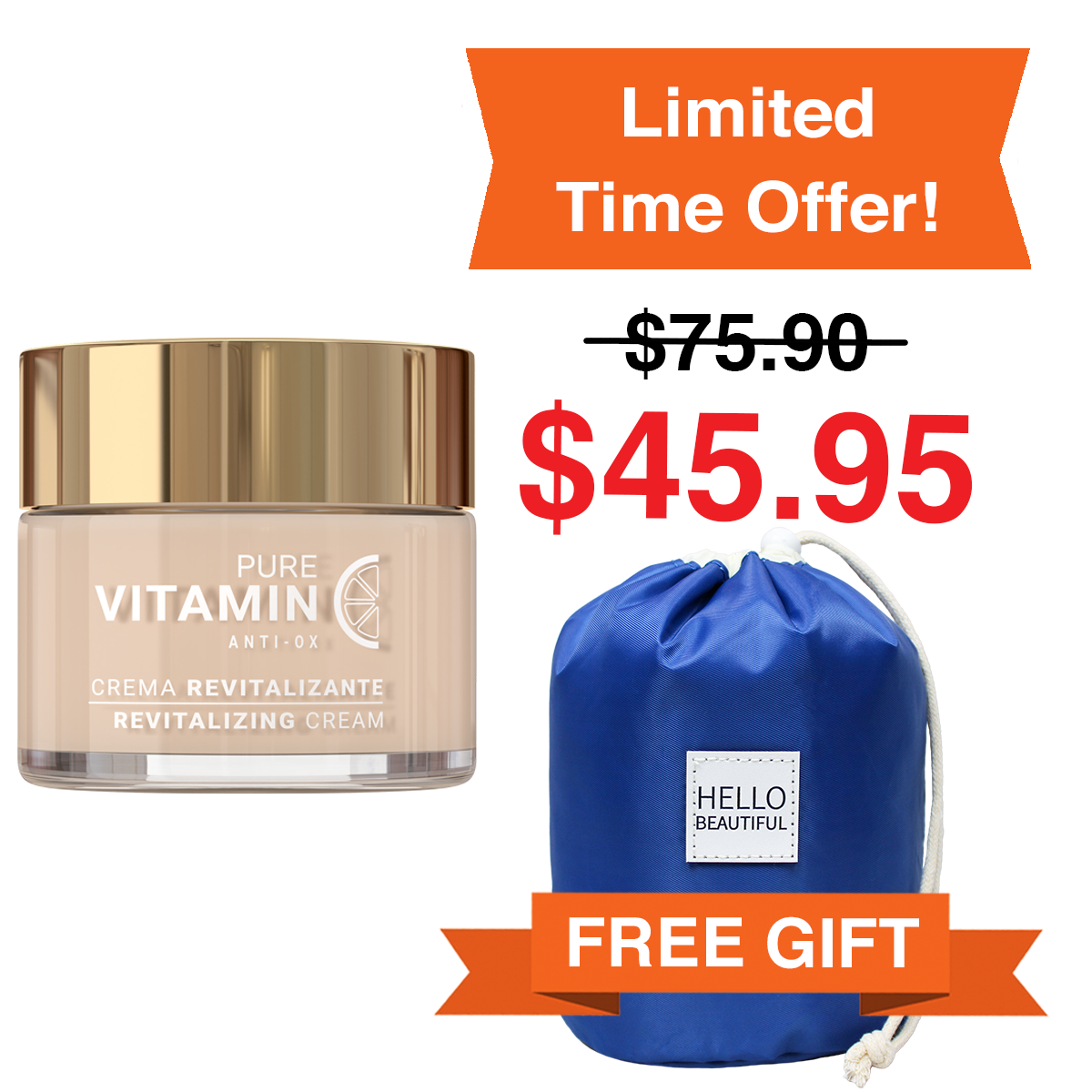 Vitamin C Face Cream & Free Limited Edition Cosmetic Bag