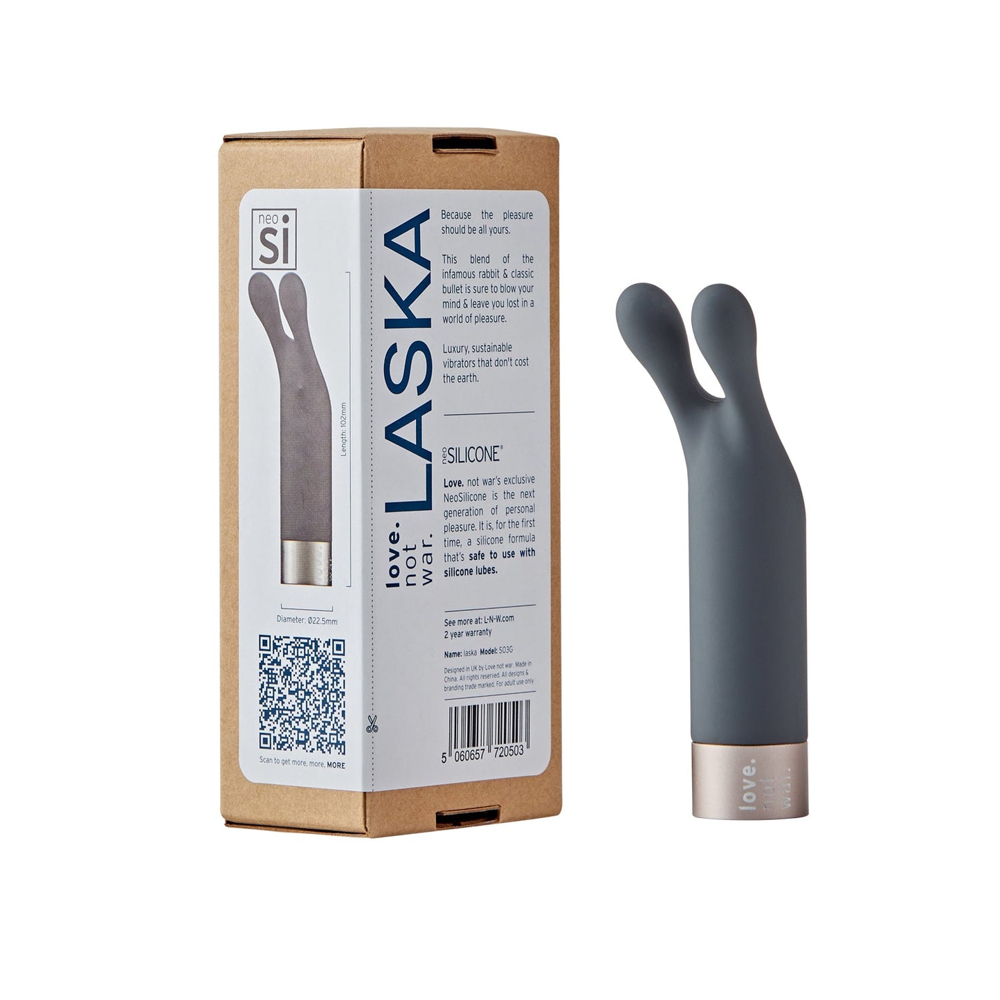 Love Not War Laska Grey Vibrator with NeoSIliconeHead ONLY