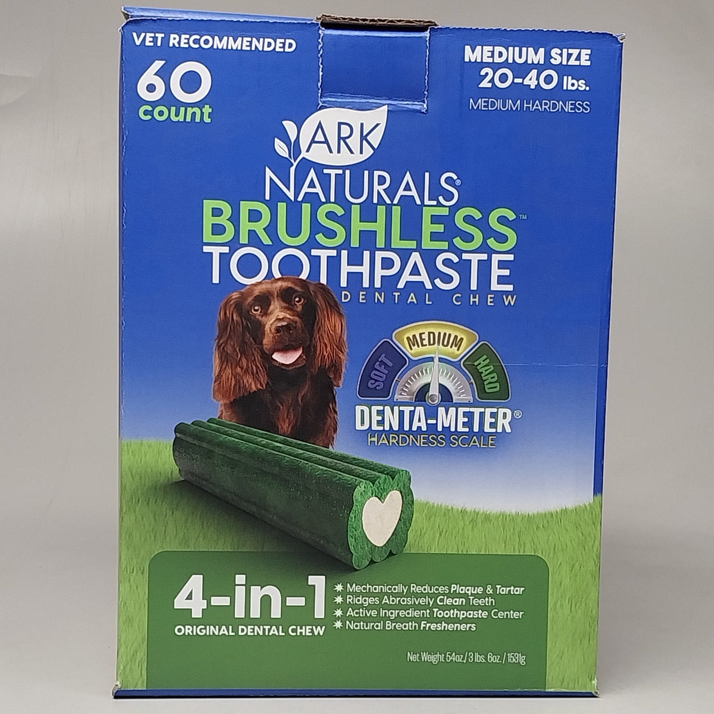 ARC Naturals Brushless Toothpaste for Dogs Med sz 20-40 lbs 60 ct per box