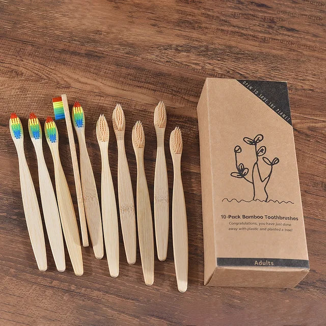 BAMBOO WORLD Eco-Friendly Bamboo Toothbrush Set
