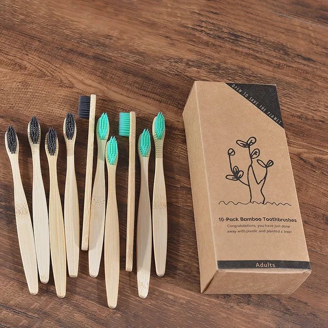 BAMBOO WORLD Eco-Friendly Bamboo Toothbrush Set