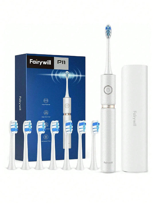 Fairywill Sonic Electric Toothbrushes for Adults, 8 Brush Heads Electric Toothbrush Deep Clean 5 Modes, Rechargeable Toothbrushes
