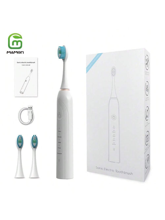 Sonic Electric Toothbrushes For Adults, 2 Brush Heads Electric Toothbrush With 43000 VPM Deep Clean 5 Modes, Rechargeable Toothbrushes Fast Charge 4 Hours Last 90 Days