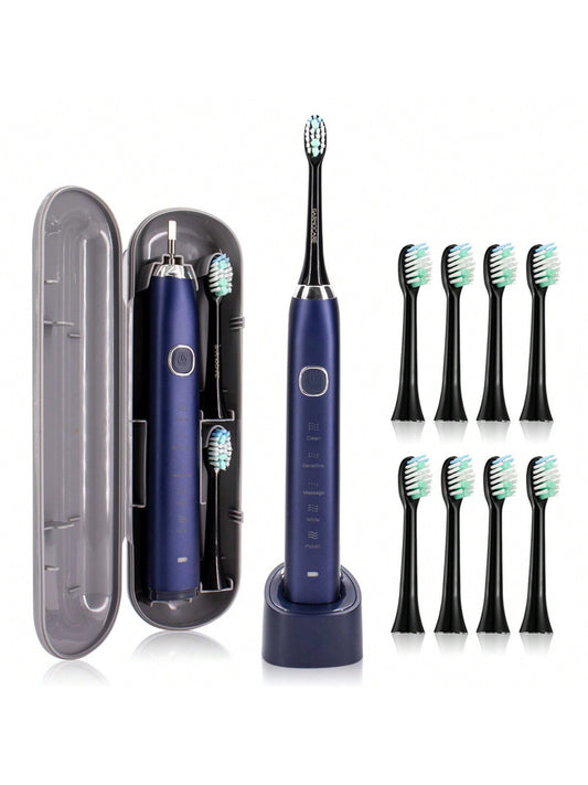 Electric Sonic Toothbrush Wireless Charging 8 Brush Heads Smart Ultrasonic Dental Teeth Whitening Rechargeable Adult Tooth Brush With Travel Box