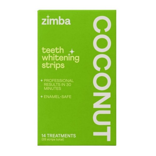 Zimba, Teeth Whitening Strips Coconut, 28 Count