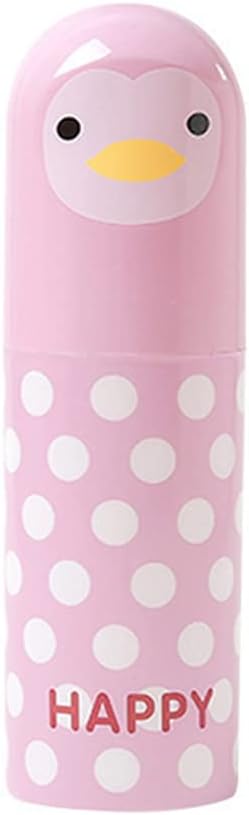 Travel Toothbrush Case, Cute Portable Toothbrush HolderToothbrush Cup Reusable Plastic Toothbrush Holder with Cover for Traveling, Camping, Home, School, Business(Pink)