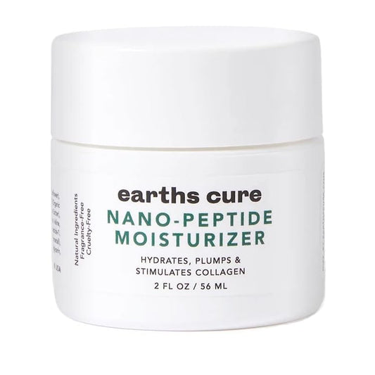 EarthsCure Nano Peptide Moisturizer for Face (2oz) - Natural Cream to Hydrate and Smooth. Contains Nano Peptides, Anti-Oxidants & Hyaluronic Acid to Lift and Plump. For Sensitive Skin.
