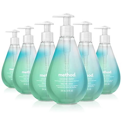 Method Gel Hand Wash, Coconut Water, Biodegradable Formula, 12 fl oz (Pack of 6)