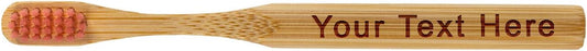 Hat Shark Personalized Bamboo Tooth Brush for Kids - Custom Engraved (Pink)