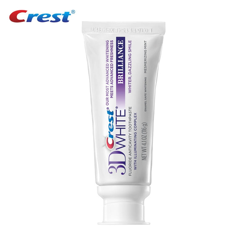 Crest 3D White Tooth Paste Brillance Teeth Whitening Improved Formula Dental Tooth Care Oral Hygiene Squeeze Gel Toothpaste 116g