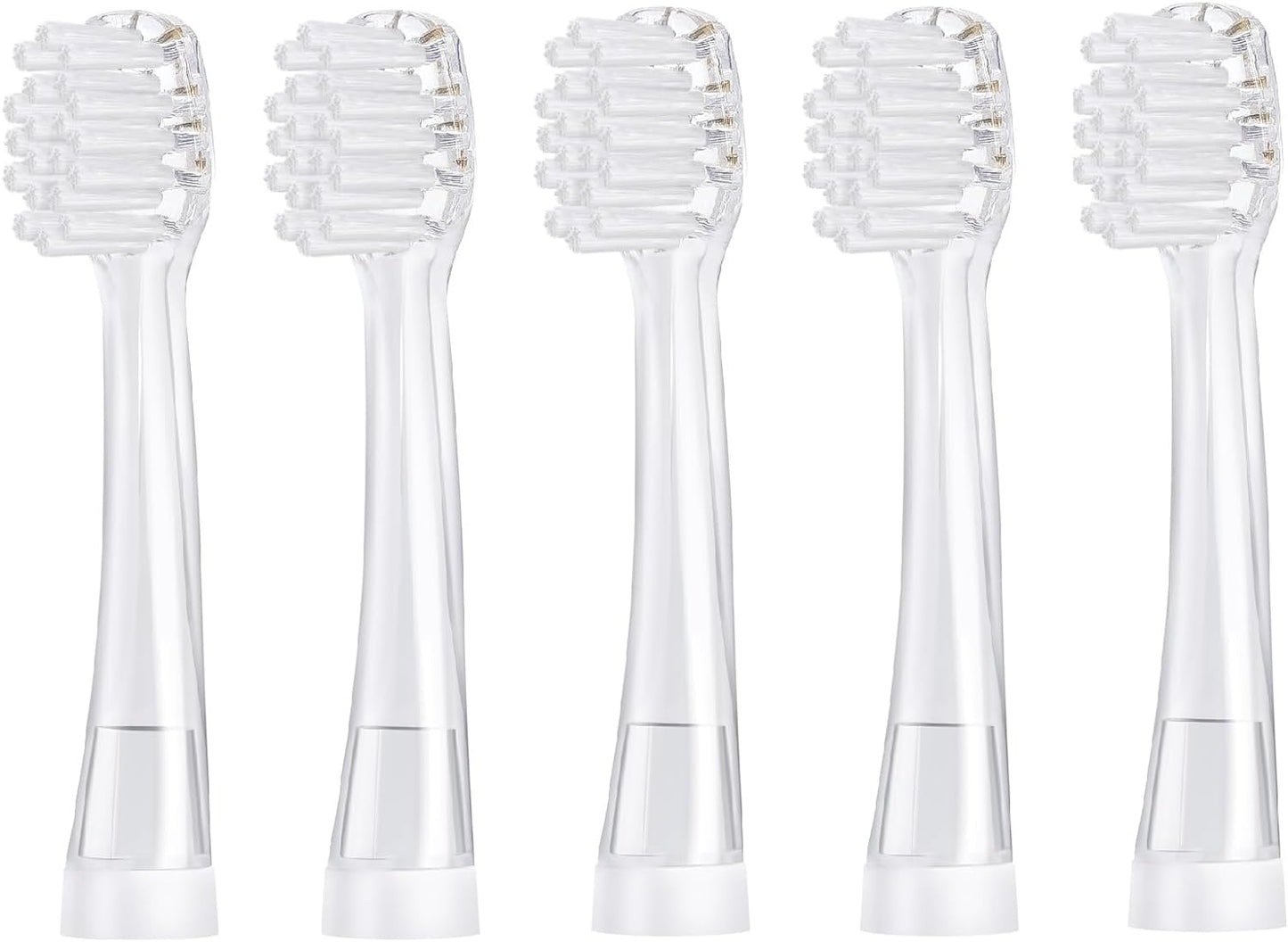 Baby Toothbrush Replacement Heads Compatible with Papablic BabyHandy/Gina/Debby/Arya, Compatible with Brush-Baby BabySonic, for Seago SG902/SG602, Toddler Electric Toothbrush Heads 0-3 Years 5 Pack