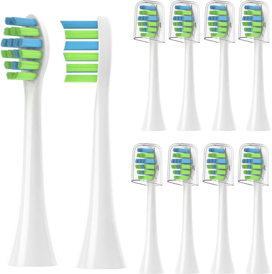 YMPBO 10 Pack Toothbrush Replacement Heads Compatible with 7AM2M AM101/AM105 Electric Toothbrush, Soft Dupont Brush Bristles, White
