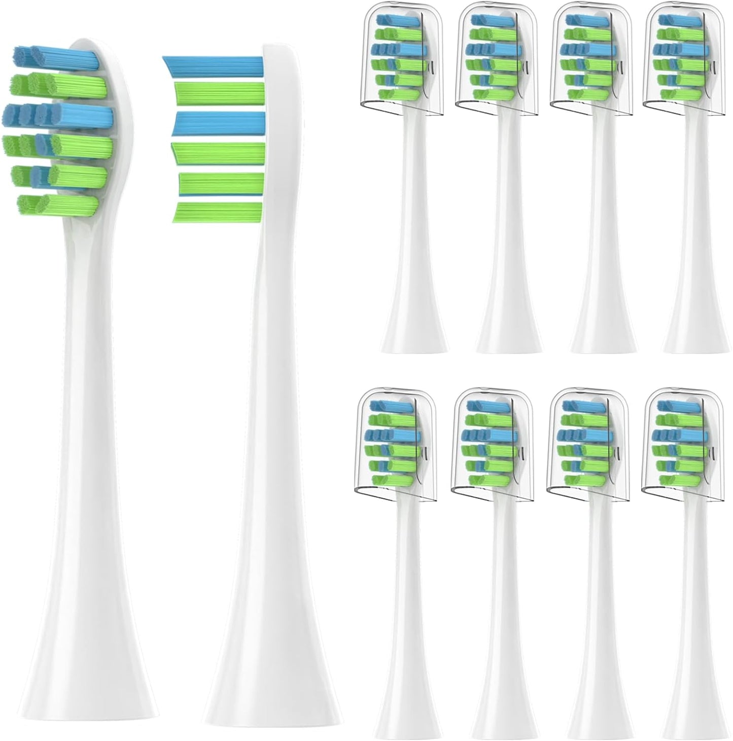 YMPBO 10 Pack Toothbrush Replacement Heads Compatible with 7AM2M AM101/AM105 Electric Toothbrush, Soft Dupont Brush Bristles, White