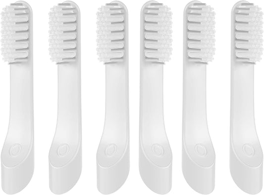 Toothbrush Replacement Heads for Quip, Suitable for Both Adults & School-Age Children, Light Gray, 6-Pack