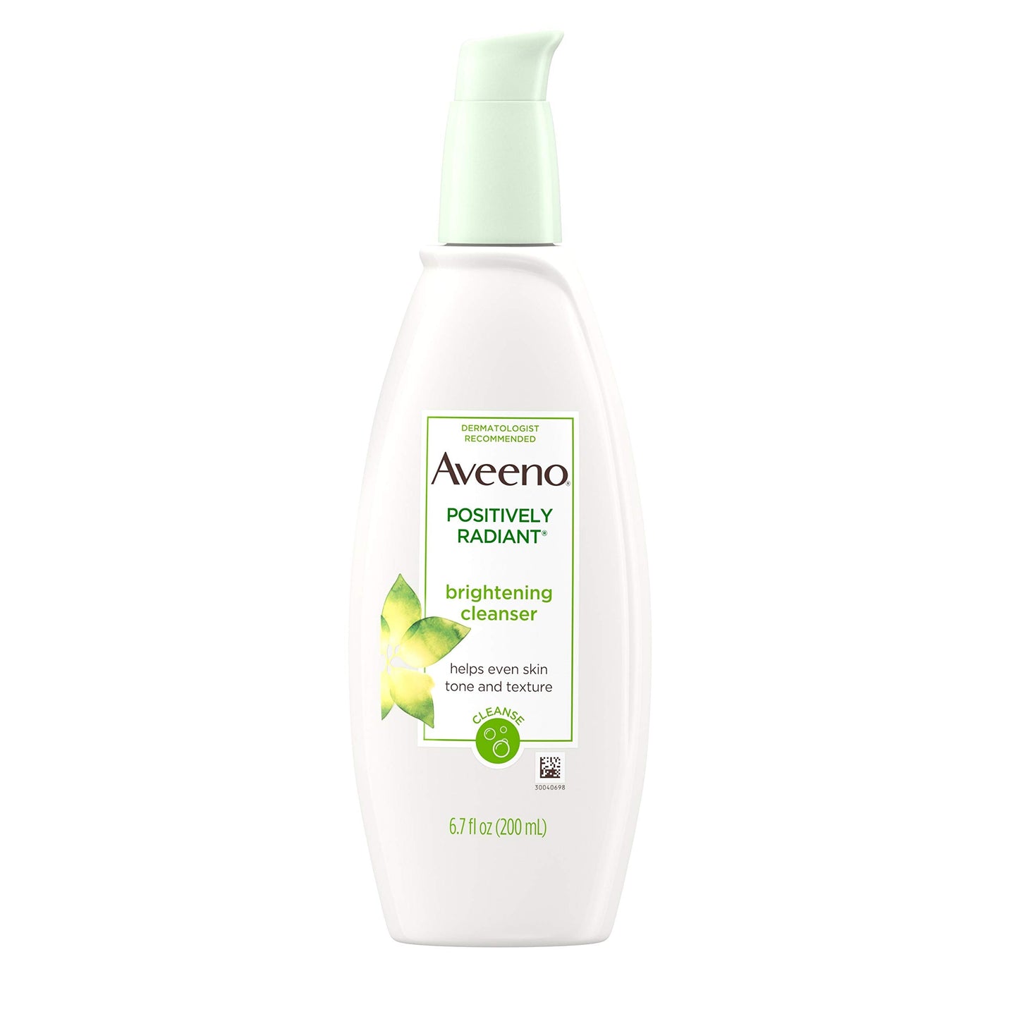 Aveeno Positively Radiant Brightening Facial Cleanser for Sensitive Skin, Non-Comedogenic, Oil-Free, Soap-Free & Hypoallergenic, 6.7 fl. oz (Pack of 2)