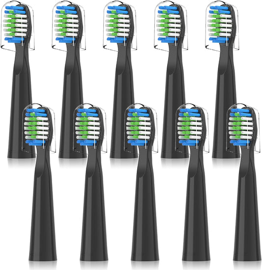 Compatible with Bitvae D2 Electric Toothbrush Replacement Heads, for Bitvae D2 Electric Toothbrush,10 Pack (Black)