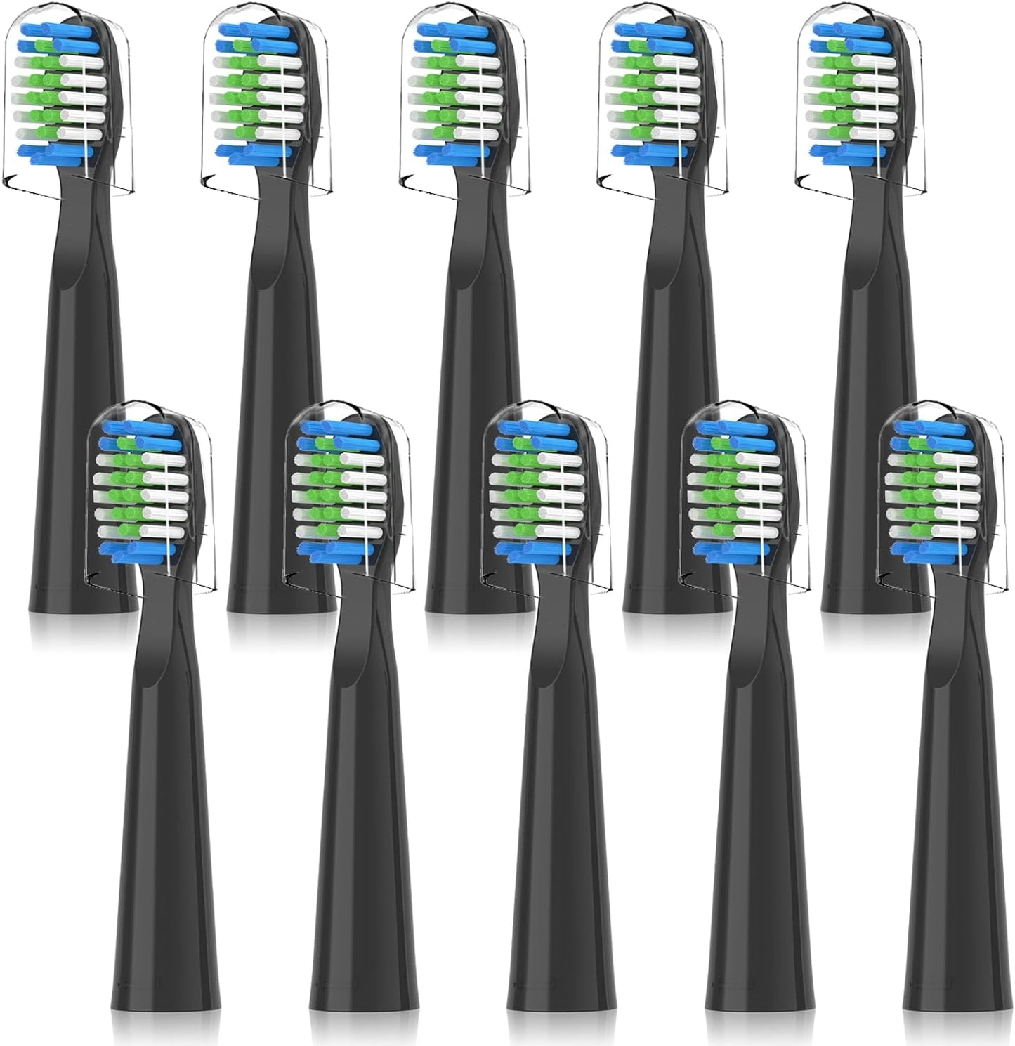 Compatible with Bitvae D2 Electric Toothbrush Replacement Heads, for Bitvae D2 Electric Toothbrush,10 Pack (Black)