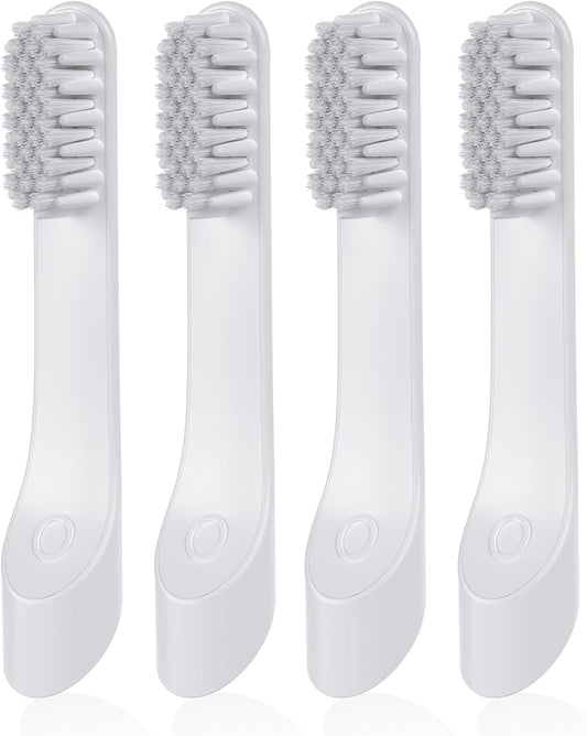 Toothbrush Replacement Heads for Quip, Adult Refill Electric Brush Heads, Soft Bristles (4 Count, A-White)