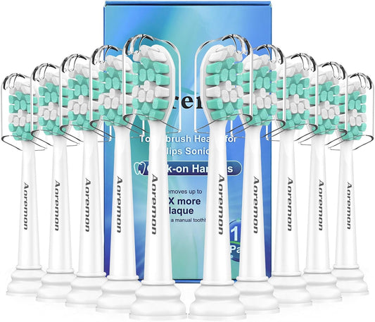 Aoremon Replacement heads for Philips Sonicare 4100 C2 - Compatible with all Sonicare Click-on Toothbrush