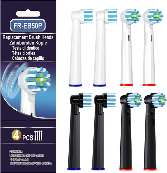 BKIX Replacement Toothbrush Heads Compatible with Oral B Pro 1000, Cross Sensitive Electric Brush Head Refills for Genius X Smart 1500, Medium Softness Round Brush Head