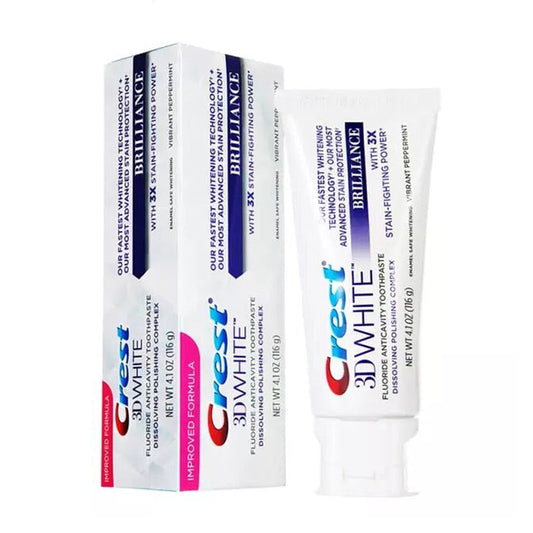 Crest 3D White Tooth Paste Brillance Teeth Whitening Improved Formula Dental Tooth Care Oral Hygiene Squeeze Gel Toothpaste 116g