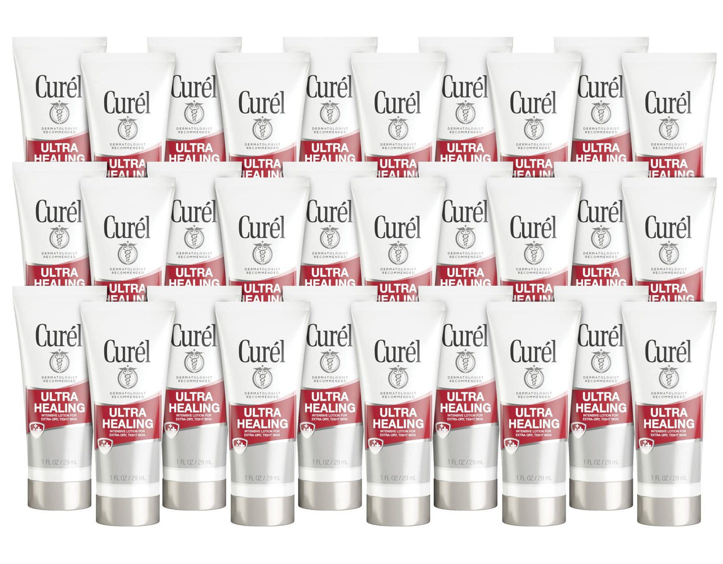 Curel Ultra Healing Intensive Fragrance-Free Lotion For Extra-Dry Skin, Dermatologist Recommended, Ideal for Sensitive Skin, Cruelty Free, Paraben Free 1 Oz (Pack of 30)
