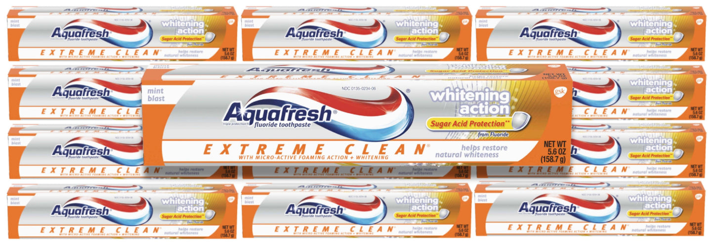 Aquafresh - Extreme Clean Toothpaste Whitening Action - 5.6 oz - 12 Pack