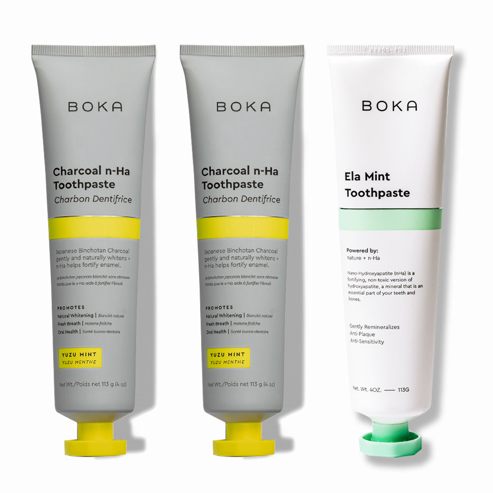Charcoal Yuzu Mint Whitening n-Ha Toothpaste 3-pack