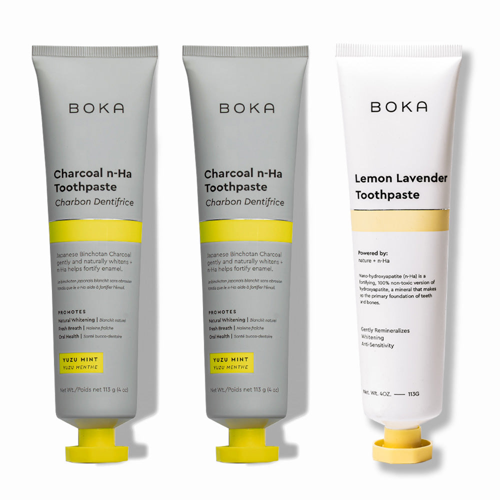 Charcoal Yuzu Mint Whitening n-Ha Toothpaste 3-pack
