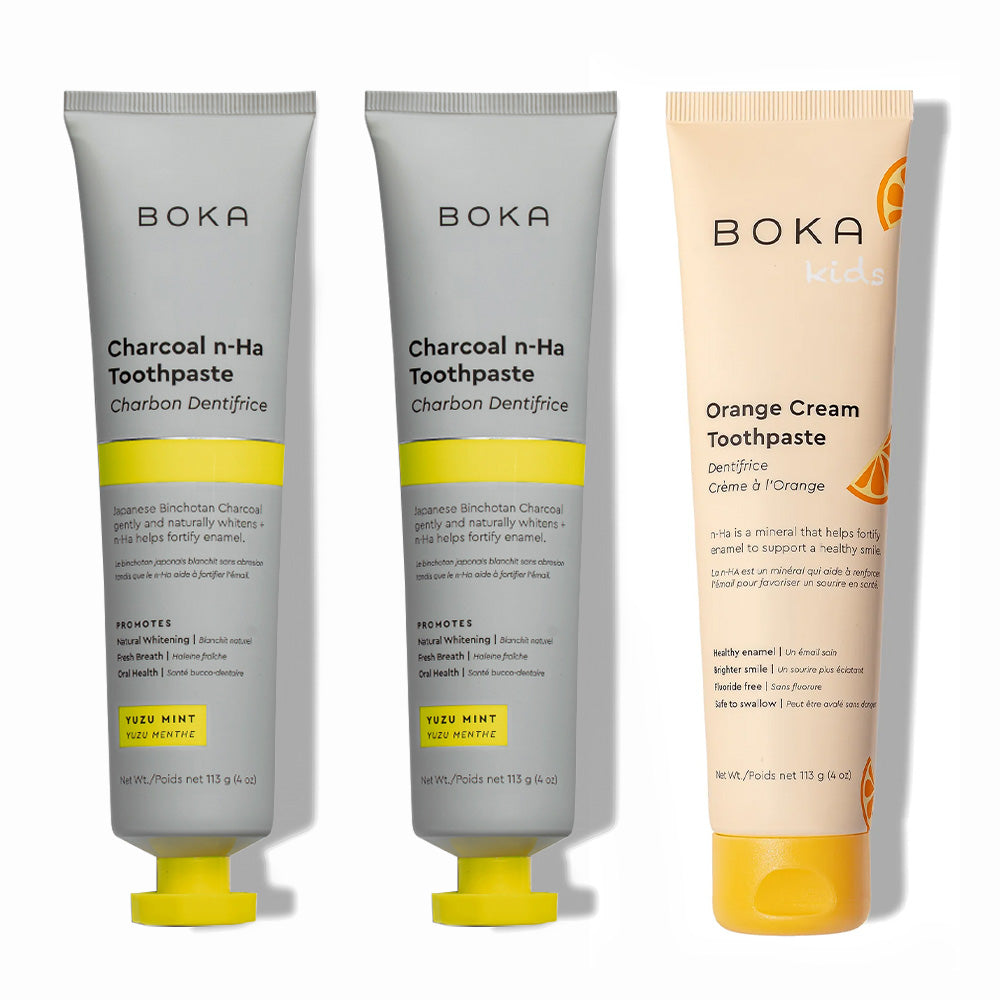 Charcoal Yuzu Mint Whitening n-Ha Toothpaste 3-pack