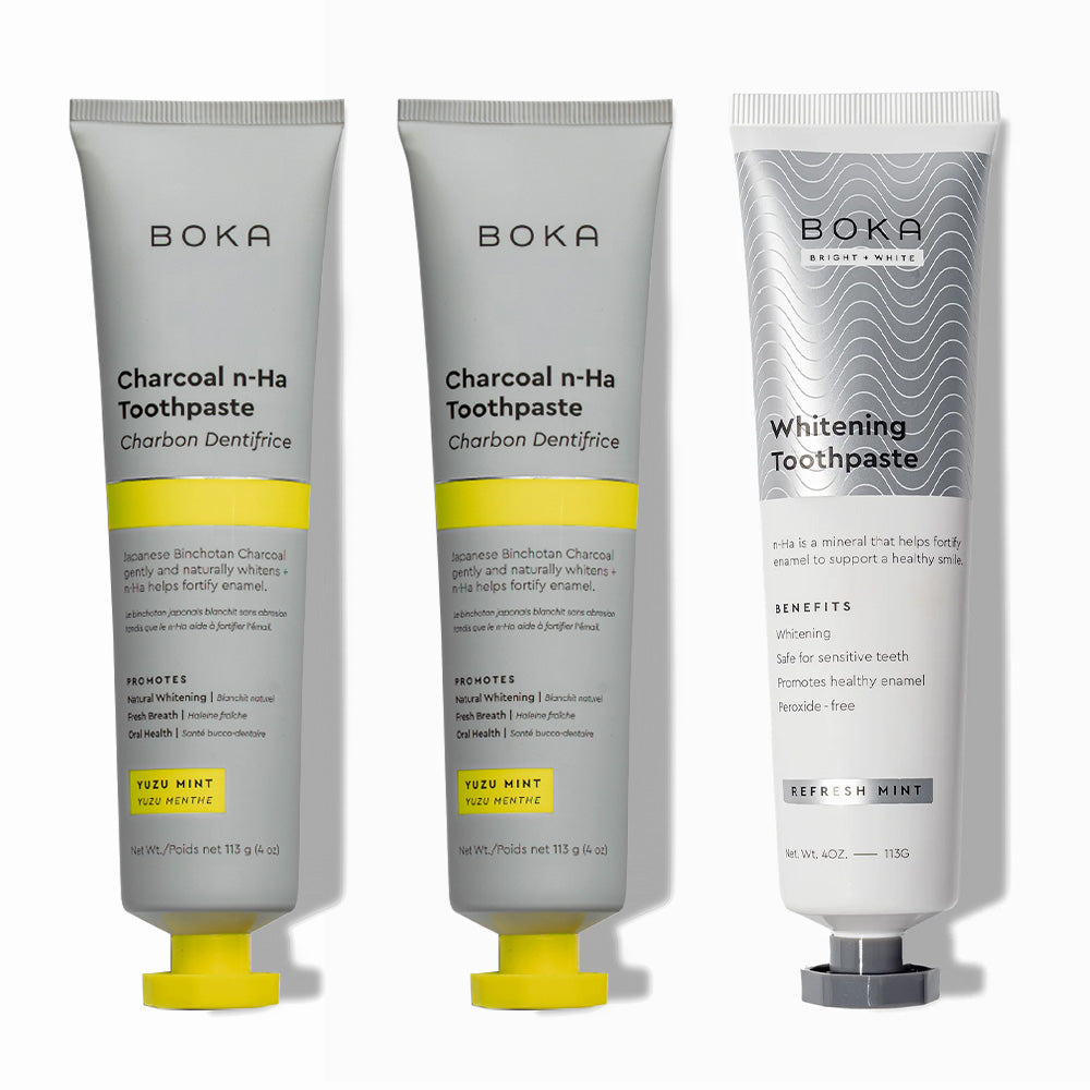 Charcoal Yuzu Mint Whitening n-Ha Toothpaste 3-pack