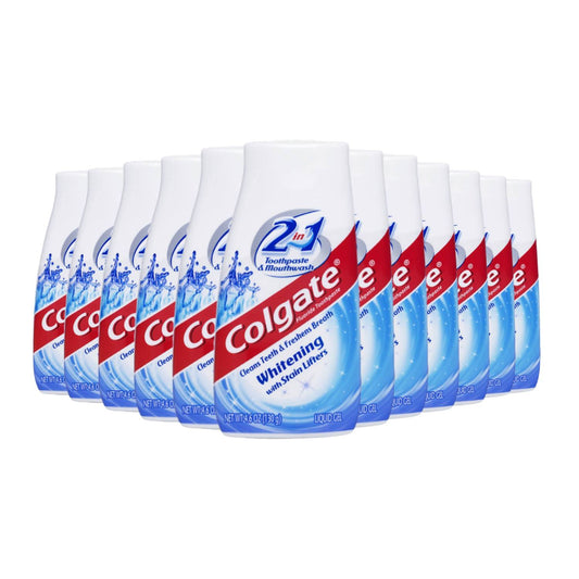 Colgate 2 in 1 Whitening W/ Stain Lifters Toothpaste Gel & Mouthwash 4.6 Oz  - 12 pack