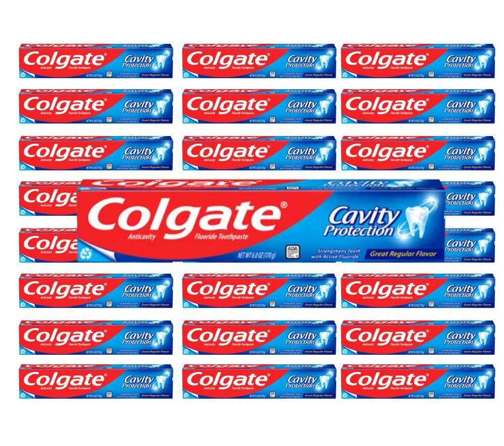 Colgate Cavity Protection Toothpaste with Fluoride, Minty Great Regular Flavor, 6 oz  - 24 Pack