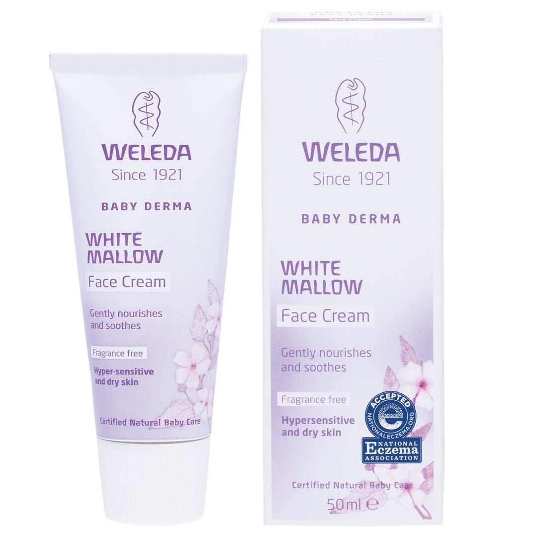 Weleda Baby Derma Fragrance Free White Mallow Face Cream - 50ml