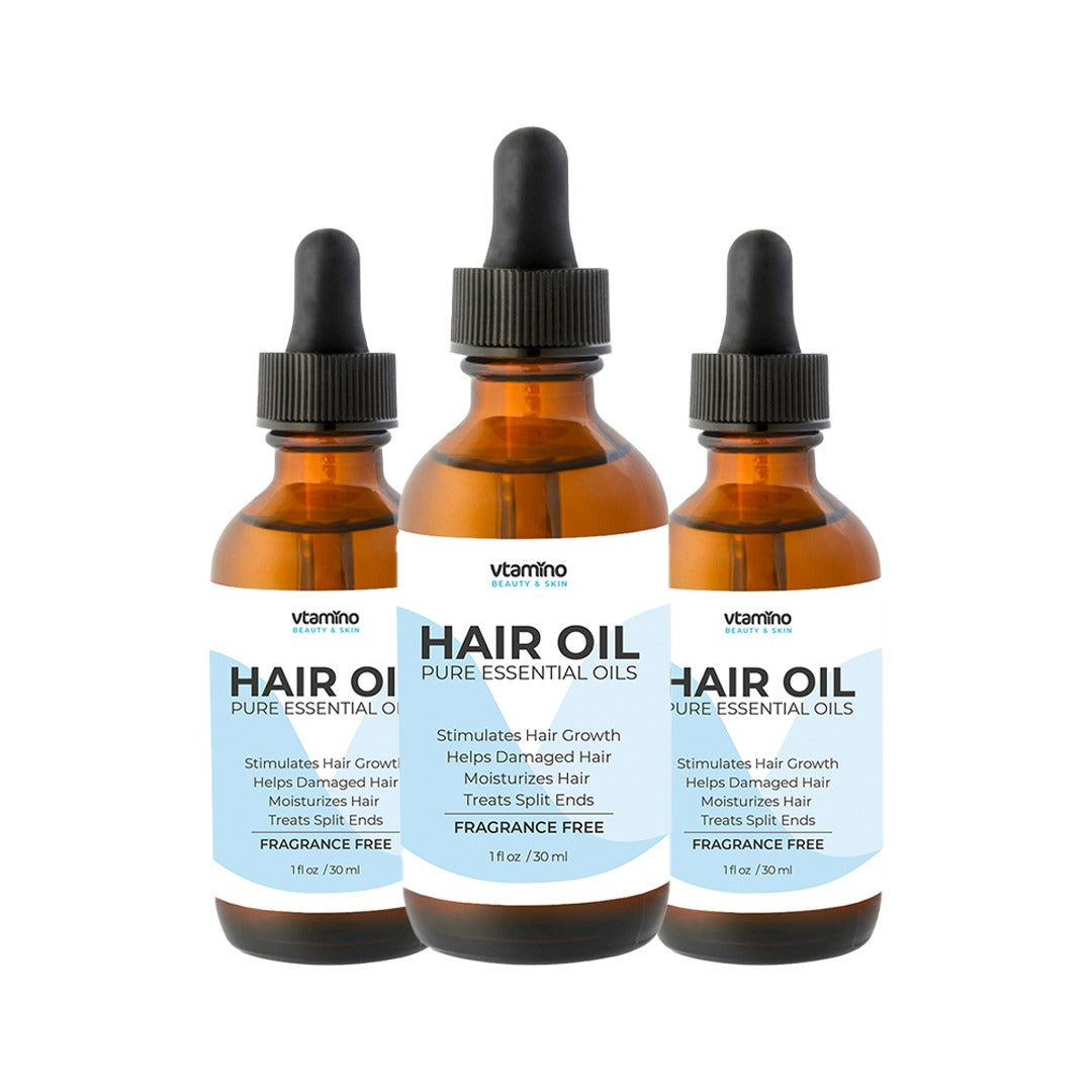 vtamino Hair Oil (Unscented) (1oz/30ml)-Natural Formula For Hair Growth & Repair (30 Days Supply)